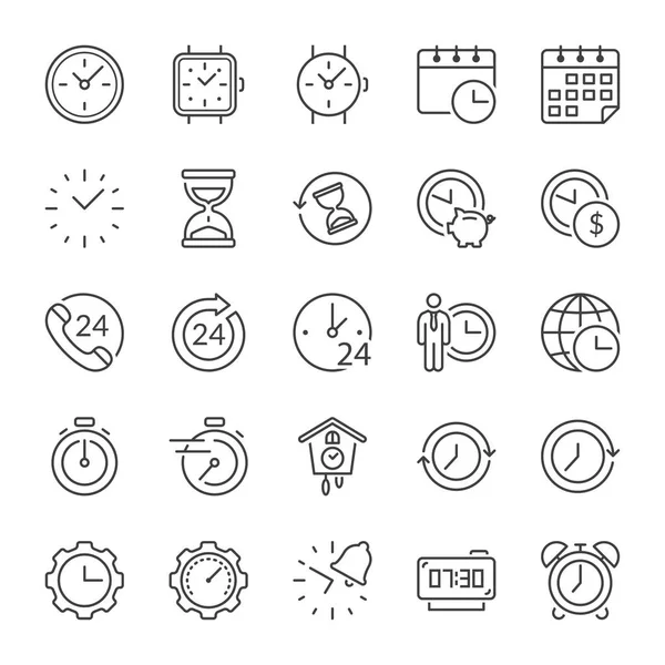 Time thin line icons — Stock Vector