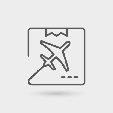 Hava sevk irsaliyesi ince çizgi simgesi