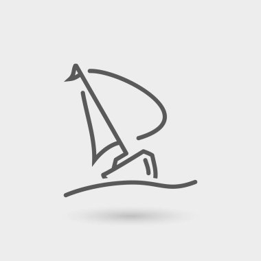 Yelkenli ince çizgi simgesi