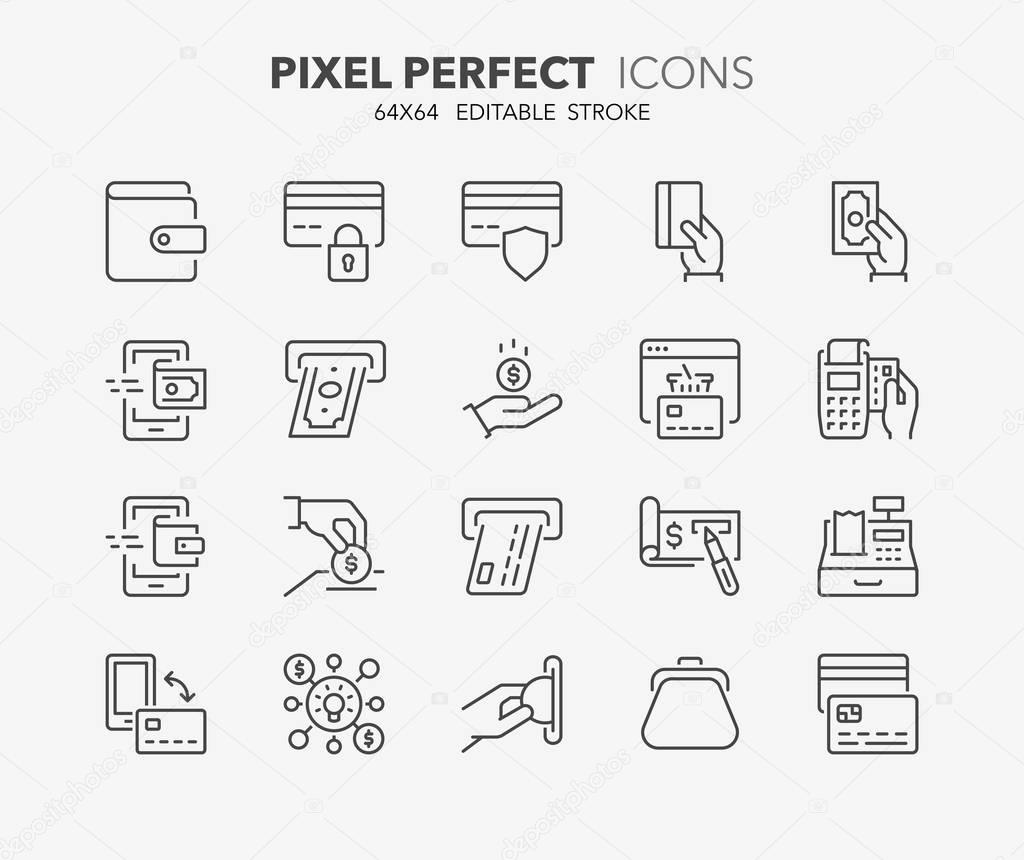 money thin line icons 1