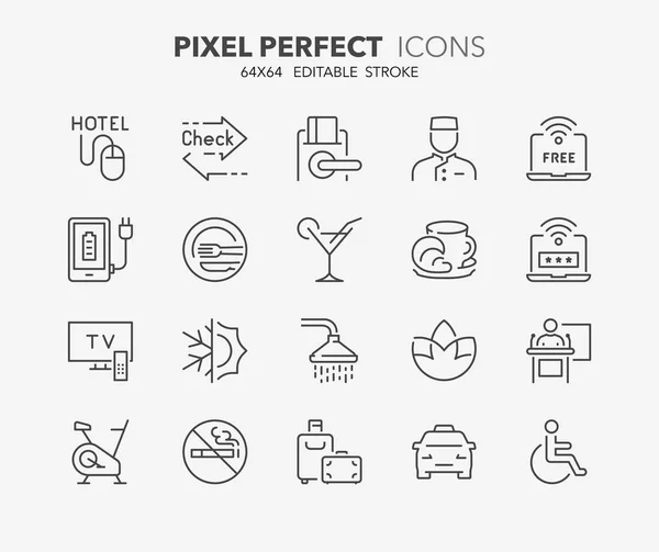 Hotel dunne lijn icons 2 — Stockvector