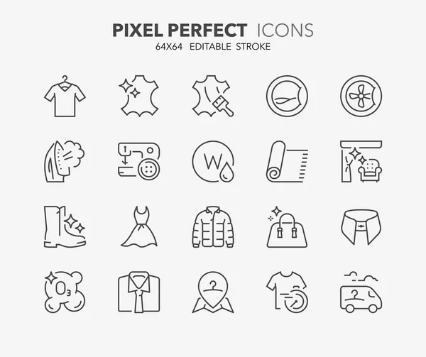 Laundry services thin line icons — Stock Illustration Laundry services thin line icons Royalty Free Stock Illustrations
