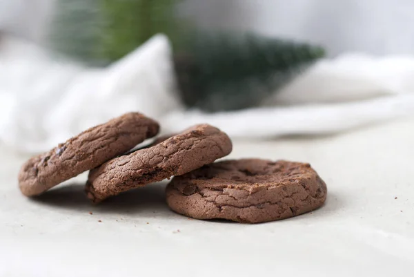 Galletas Brownie Con Chispas Chocolate — Foto de Stock