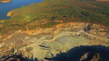 Havadan görünümü. Simferopol ezilmiş taş kariyer