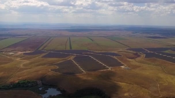 Parcelas de plantación divididas desde altura — Vídeos de Stock