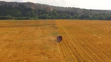 Uçuş için Dağları ormanları ile hasat ile alanlardan. kuş-göz görüş-.
