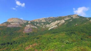 Dağ silsilesi Panoraması. kuş görünümü göz.