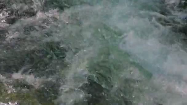 Acqua schiumosa sulla soglia del fiume — Video Stock