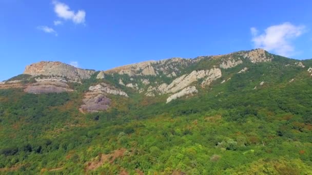 Panorama of the mountain range. birds eye view. — Stock Video