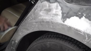 4 k araba vücut iş oto tamir boya püskürtme sırasında kaza sonrası