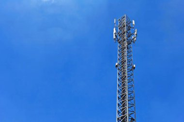 Neden işareti telefon direği. gök mavisi