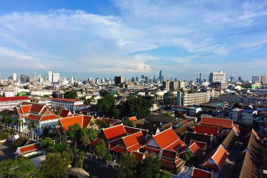 Bangkok görünümü eski evin çatı Tapınağı