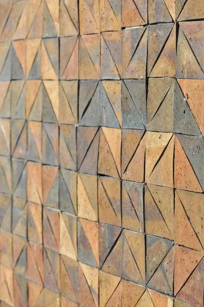 Old vintage earthenware wall tiles patterns handcraft from thailand public. — Stock Photo, Image