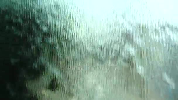 4k Wasservorhang close up Innenarchitektur abstrakten Hintergrund — Stockvideo