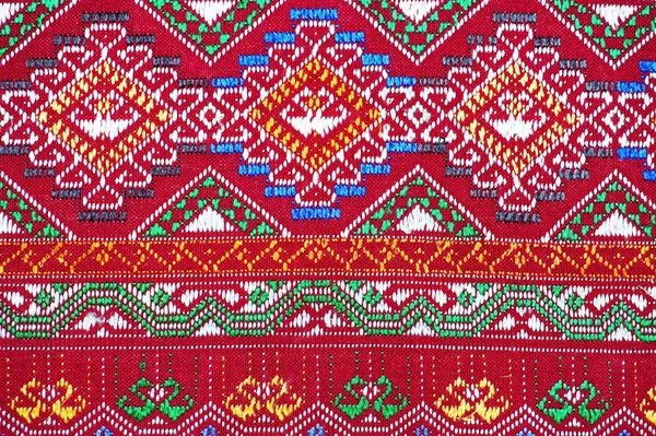 Fabric color Antique handwoven fabric, natural dyes fabrics, beautiful colors, beautiful fabrics, old fashion fabrics silk thai — Stock Photo, Image
