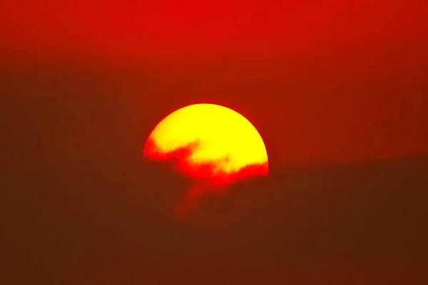 Céu Por Sol Laranja Céu Laranja Livre Verão Natureza — Fotografia de Stock