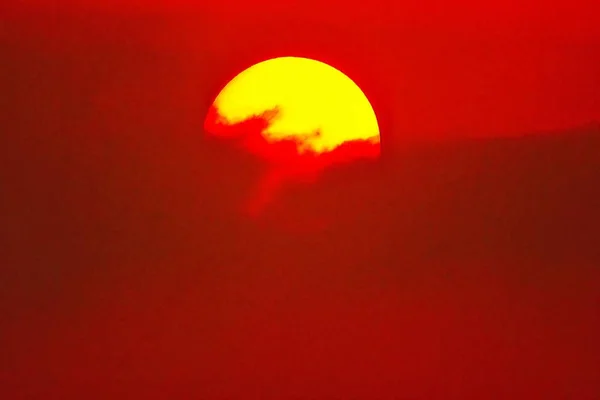 Céu Por Sol Laranja Céu Laranja Livre Verão Natureza — Fotografia de Stock