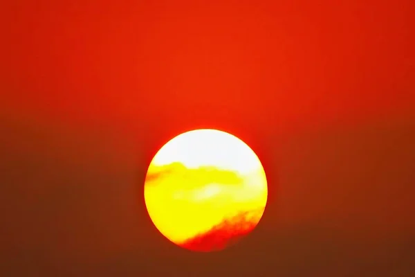 Céu Por Sol Laranja Céu Laranja Livre Verão Natureza — Fotografia de Stock