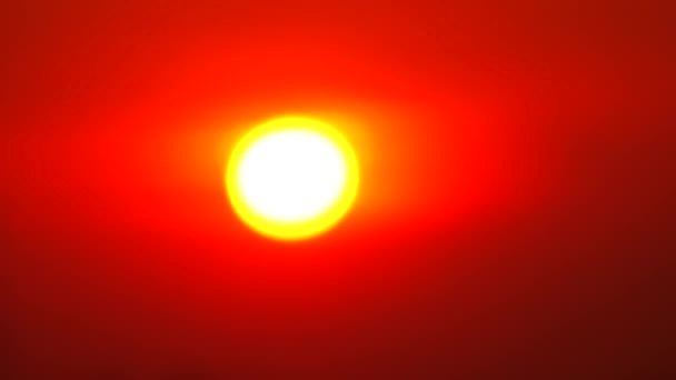 Gran Sol Puesta Sol Cielo Naranja Cielo Naranja Naturaleza Aire — Vídeos de Stock