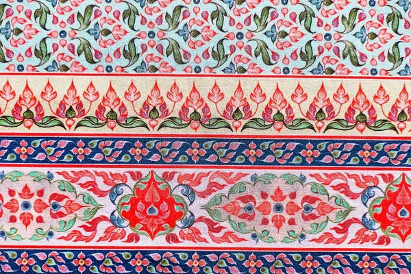 Thai Silk Ancient Tyg Hantverk Designer Textilier Peruanska Rand Vacker Stockbild