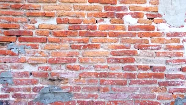 Старіше 100 Років Цегляна Стіна Старовинний Дизайн Інтер Єру Фону — стокове відео