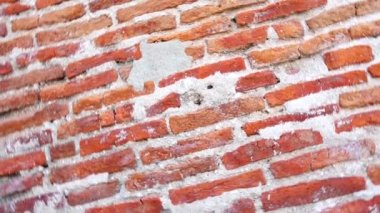  100 yaşından daha eski olan 4k tuğla duvar vintage iç tasarım arka plan ve doku