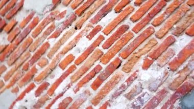  100 yaşından daha eski olan 4k tuğla duvar vintage iç tasarım arka plan ve doku