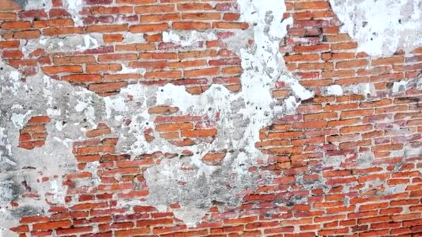Older 100 Years Old Brick Wall Vintage Interior Design Background — Stock Video