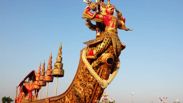 Arts Thaiföld Kiemelte Sarabande Thaiföld Egyedisége Egy Kép Hajótestükről Suwannahong — Stock videók