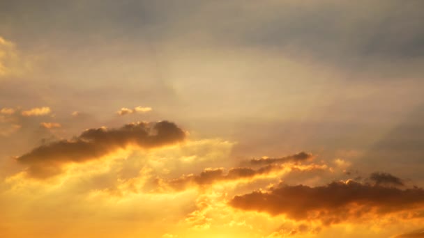 Západ Slunce Soumrak Oranžová Žlutá Obloha Modrá Krásná Fialová Příroda — Stock video