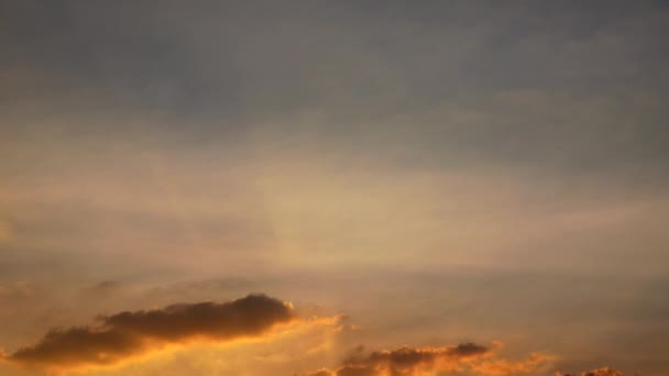 Sonnenuntergang Dämmerung Orange Gelb Himmel Blau Die Schöne Lila Natur — Stockvideo