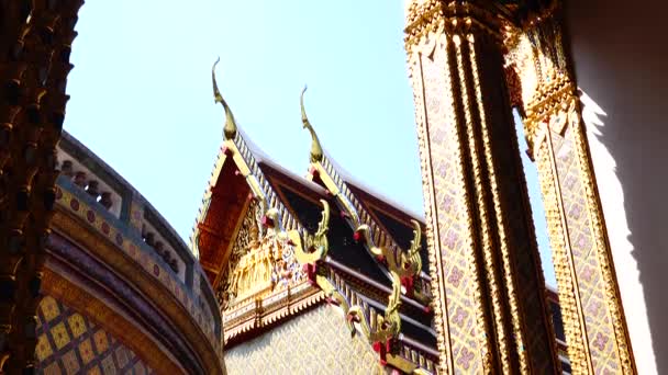 Ratchabophit Temple Inredning Arkitektur Religion Gammal Över 151 Offentlig Bangkok — Stockvideo