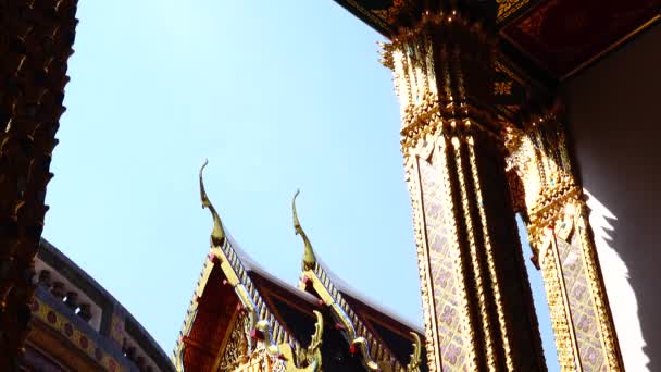 Ratchabophit Temple Inredning Arkitektur Religion Gammal Över 151 Offentlig Bangkok — Stockvideo