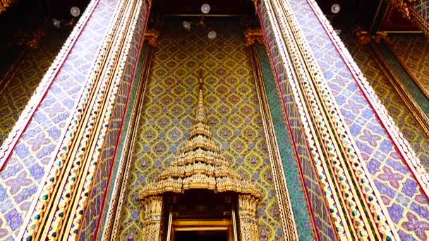 Ratchabophit Temple Decoração Interiores Arquitetura Religião Velho Mais 151 Ano — Vídeo de Stock