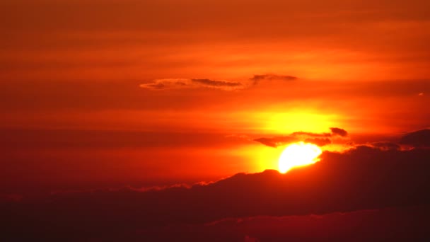 Sol Céu Laranja Céu Vermelho Nuvem Livre Verão Natureza Backgound — Vídeo de Stock