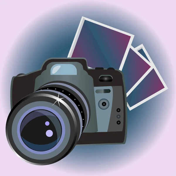 Fotokamera-Illustration. einfaches Bild für ein Foto-Studio-Logo — Stockvektor