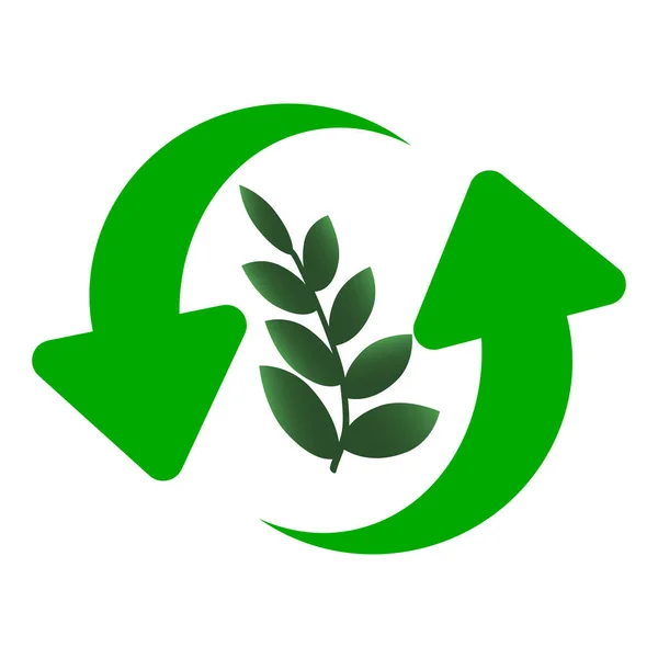 Icono de hojas verdes. Logo esfera ecología vectorial. Protección Ecológica. Medio ambiente — Vector de stock