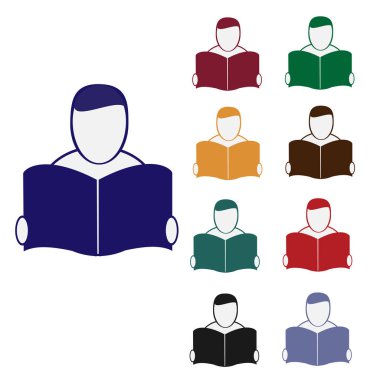 Dergi okuyan bir adam, kütüphane simgesi