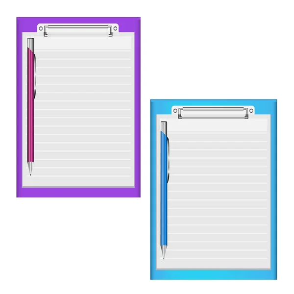 平面设计记事本和纸床单孤立在白色背景白色地方为文本 学校矢量背景与打开的笔记本 — 图库矢量图片