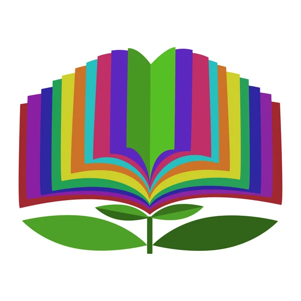 Vahşi yaşamı koruma logosu. Organik işaret. Kitap ve bitki.