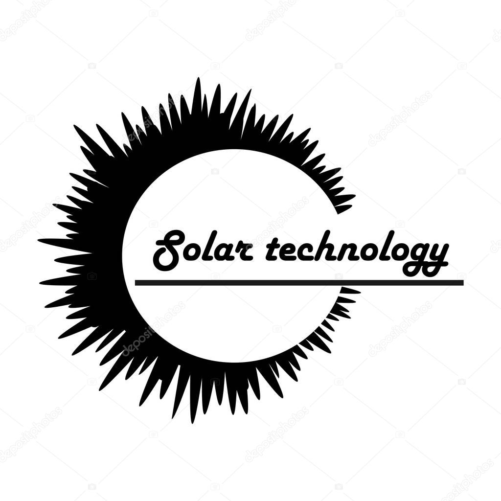 Abstract logo. Universal energy vector. Icon solar eclipse. Solar technology