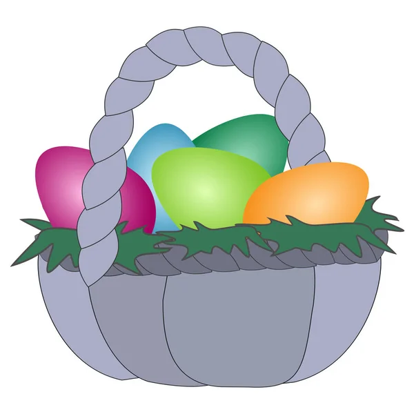 Cesto uovo Pasqua celebrazione. Buona Pasqua. Illustrazione vettoriale — Vettoriale Stock