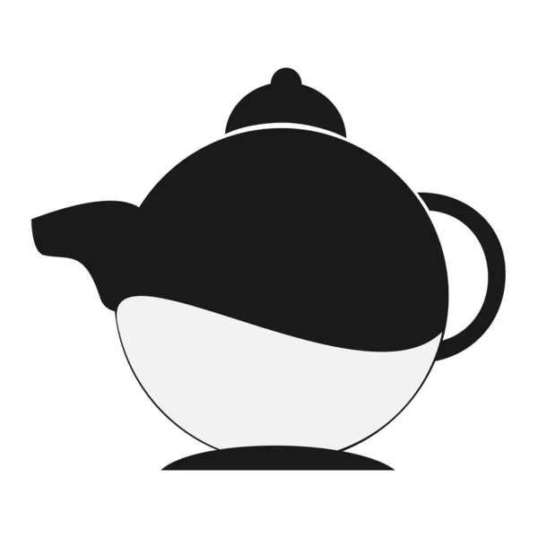 Teiera, bollitore, icona vettore bollitore tè — Vettoriale Stock