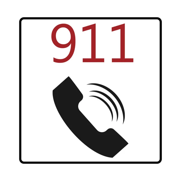 サービスアイコン「 911 」。警察、火災、救急車、シンボル、白い背景に緊急呼び出しアイコン。注目を集めるために。安全標識第一。プレゼンのアイデア — ストックベクタ