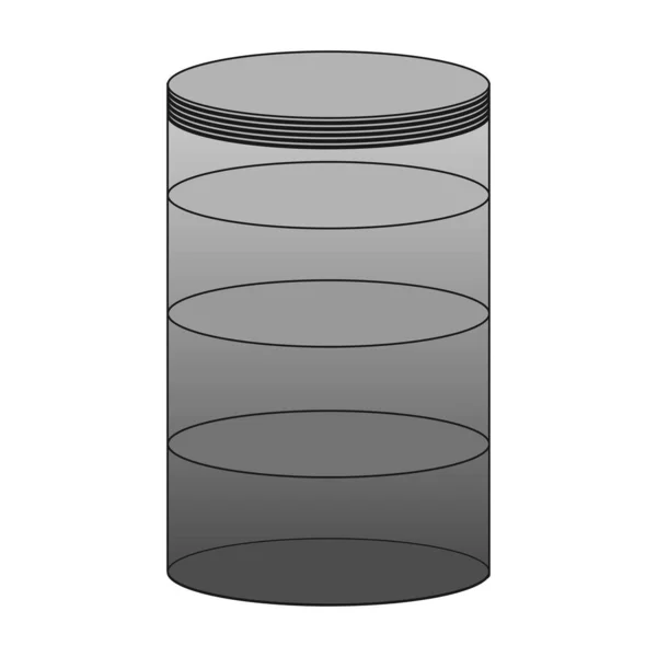 Ikona cylindra. Płaska liniowa ikona wektora cylindra na białym tle z cienkiej geometrii linii. Zdolność — Wektor stockowy