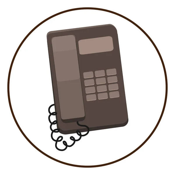 電話回線 オフィス 契約者とのコミュニケーション ビジネスコンセプトのためのオブジェクト 接続ワイヤ設計 — ストックベクタ