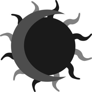 Güneş ve Ay düz ikonu. Güneş 'in ve Ay' ın işareti. Web tasarımı, mobil ve bilgi grafikleri için vektör logosu. Beyaz arkaplanda izole