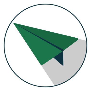 Kağıt Uçak işareti. Uçak sembolü. Seyahat anahat simgesini. 