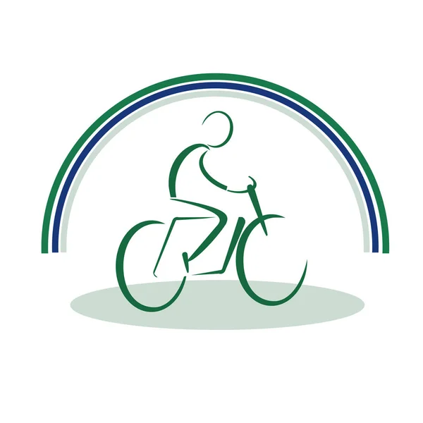 Webcycling Stylizowany Symbol Sylwetka Rowerzysty Logo Rowerowe — Wektor stockowy