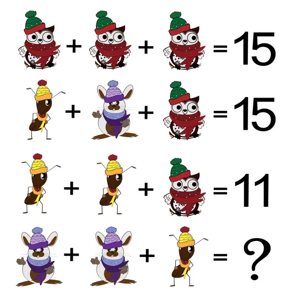 Çocuklar için matematik eğitimi oyunu. Çocuklar için çıkartma çizelgesi, aktivite sayımı. Matematik problemi. Matematik öğrenmek, anaokulu öğrencileri için ek görevler.